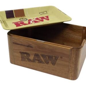 Raw Cache Box- Ξύλινο Κουτί Αποθήκευσης Με Μεταλλικό Δίσκο Στριψίματος Mini
